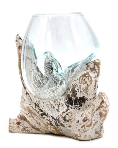 Molten Glass on Whitewash Wood - Medium Bowl