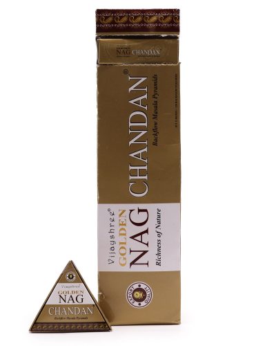 42g Jumbo Golden Nag - Chandan Back Flow Incense Cones