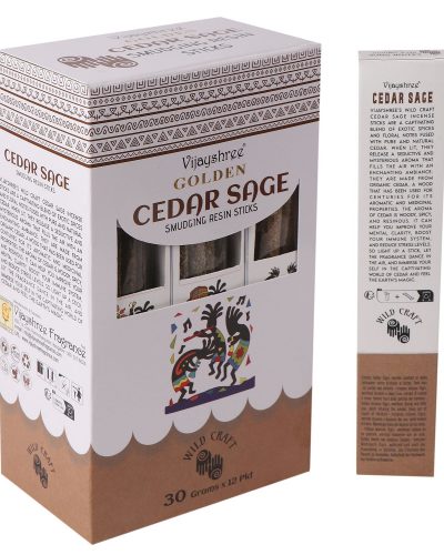 30g Golden Cedar Sage Smudging Resin Sticks (6s)