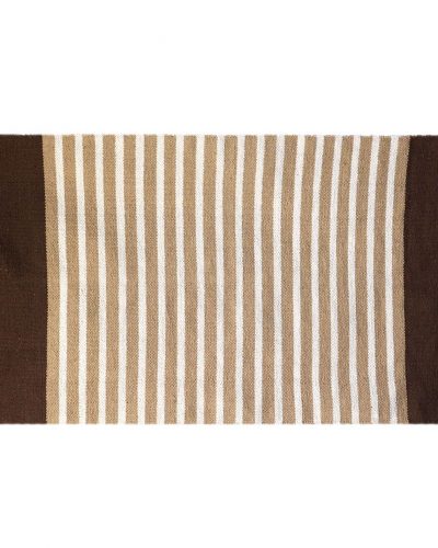 Indian Cotton Rug - 70x170cm - Dark Brown / Beige
