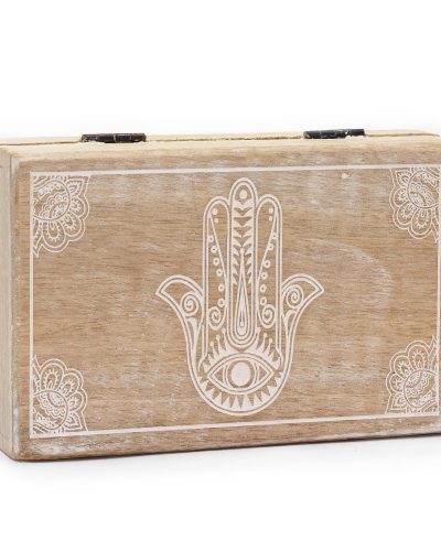 Big Rectangle Box 21.5x14x6.3cm - Hamsa Whitewash