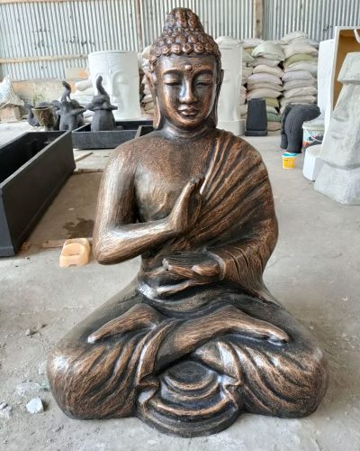 Large Antique Gold Buddha Meditation in Stupa - 1.5m