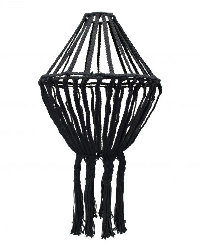 Macrame Large Drop Chandelier - Black