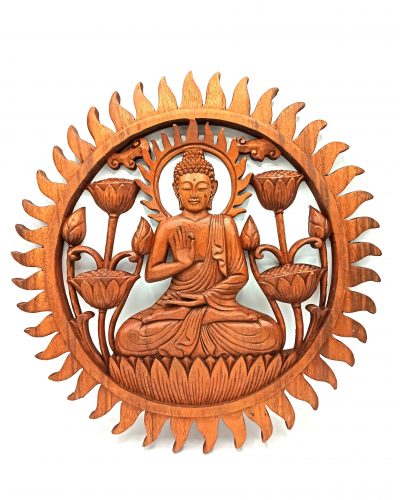 Buddha and Lotus Panel - 40cm