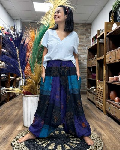 Yoga and Festival Pants - Aladdin Himalayan Print on Purple