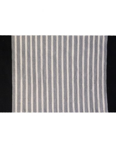 Indian Cotton Rug - 70x170cm - Black / Grey