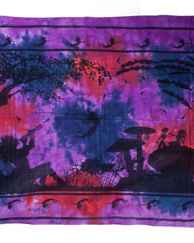 Indian Bedspread - Purple Fairy Under Tree