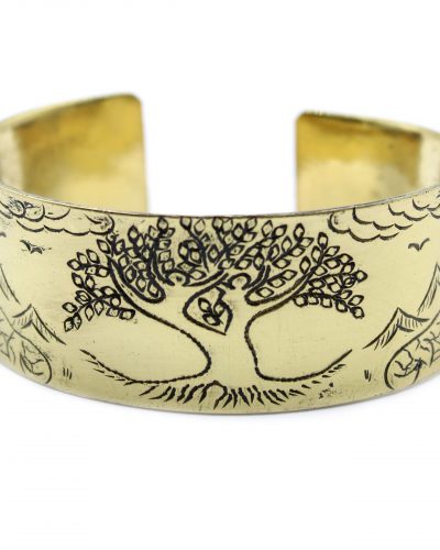Brass Tibetan Mantra Bracelet - Tree of Life