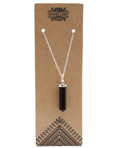 Gemstone Classic Point Pendant - Black Agate