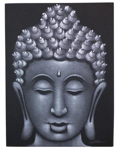 Buddah Painting - Grey Sand Finish