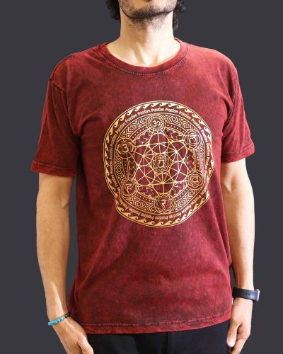 Medium Stone Washed Teashirt - Chakra - Maroon