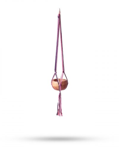 Macrame Pot Holder Classic -Pastal Tones Livingroom Med Pot