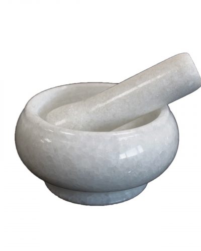 Small White Marble Pestle and Mortal - 8x5.5cm