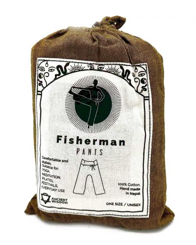 Yoga and Festival Pants - Thai Fisherman  Mandala Mantra on Orange