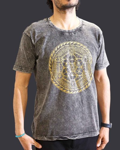 Medium Stone Washed Teashirt - Chakra - Dark Grey