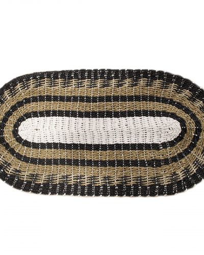 Oval Seagrass Black, White & Tan - Classic - 60x120cm