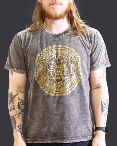 Large Stone Washed Teashirt - Chakra - Dark Grey