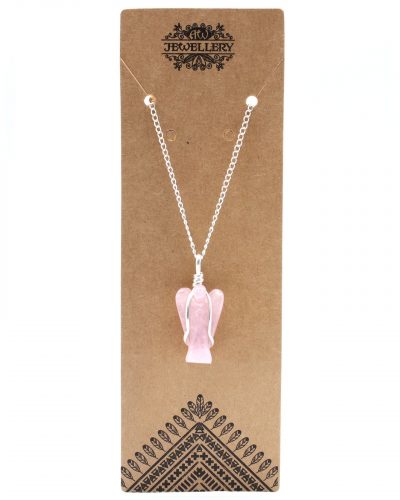 Gemstone Guardian Angel Pendant - Rose Quartz
