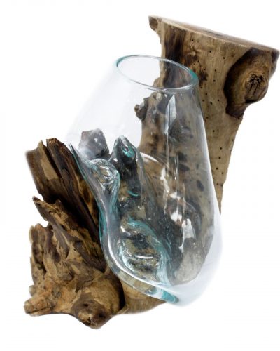 Molten Glass on Wood - Hanging Bowl