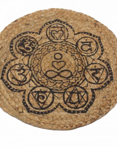 Natural Place Mat - Jute   30cm - Chakra Print