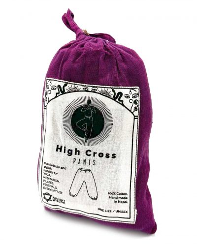 Yoga and Festival Pants - High Cross Himalayan Print on Purple