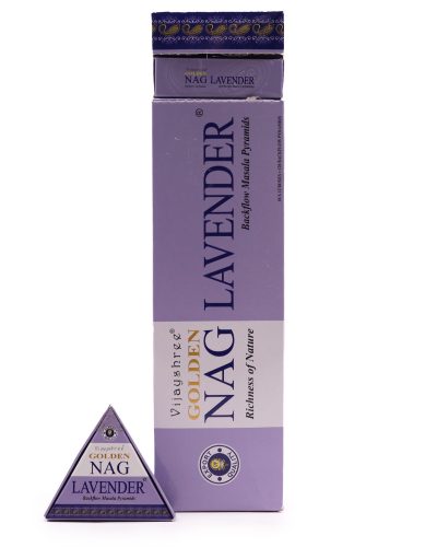 42g Jumbo Golden Nag - Lavender Back Flow Incense Cones
