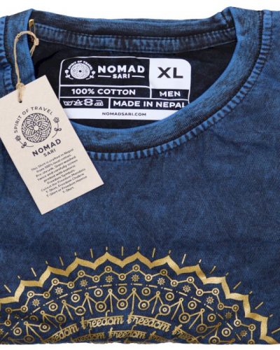 XLarge Stone Washed Teashirt - Mandala - Blue