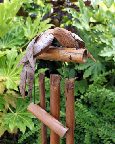 1x Coconut Twin Birds Windchimes