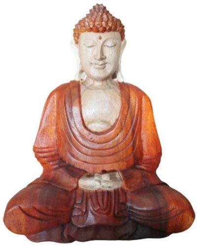 Hand Carved Buddha Statue - 30cm Hand Down