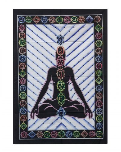 Handbrushed  Cotton Wall Art - Chakra Buddha