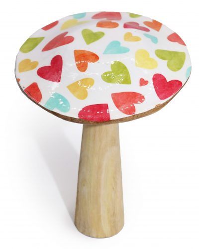 Large Mushroom - 20cm - Pastel Hearts