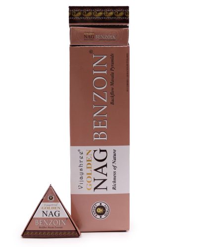 42g Jumbo Golden Nag - Benzoin Back Flow Incense Cones