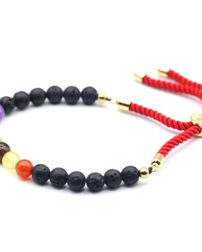 18K Gold Plated Gemstone Royal String Bracelet - Lava Stone Chakra