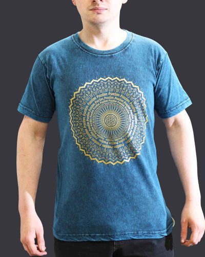 Small Stone Washed Teashirt - Mandala - Blue