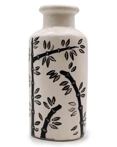 Bamboo Motif Straight Vase - Natural