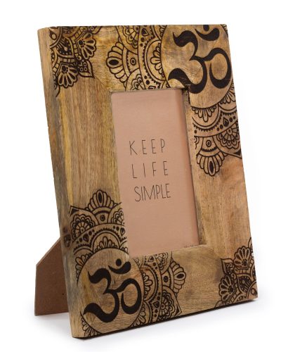 Med Mango Wood Picture Framel (for 10x15cm) 26x20x2cm - Mandala - Black