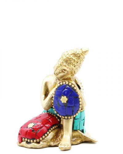 Brass Buddha Figure - Lrg Head - 11.5 cm