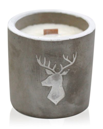 Med Concrete Soy Candle - Stag Head - Whiskey and Woodsmoke