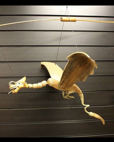 Lrg Nat Coconut Dragon Mobile 46cm