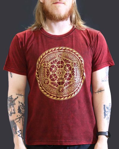 Large Stone Washed Teashirt - Chakra - Maroon