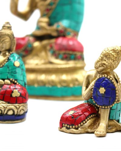 Brass Buddha Figure - Thinking - 6.5 cm