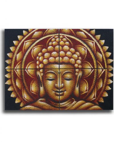 Gold Buddha Mandala Brocade Detail 30x40cm x 4