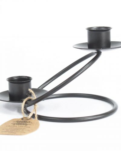 Iron Candle Holder - Double Stick Rings