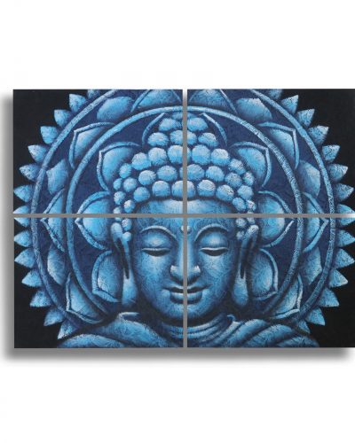 Blue Buddha Mandala Brocade Detail 30x40cm x 4