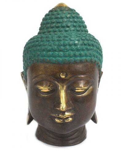 Large Classic Brass Buddha Head