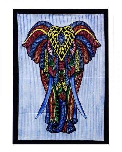 Handbrushed  Cotton Wall Art - Elephant