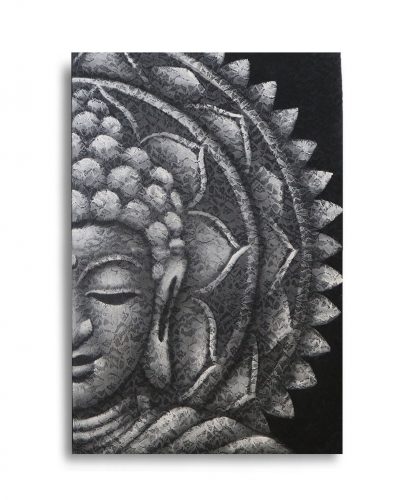 Grey Half Buddha Mandala 60x80cm