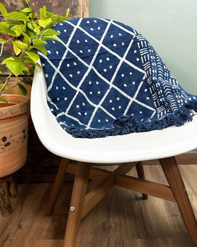 Handmade Indigo Throw - 170x120cm - Midnight Heerak