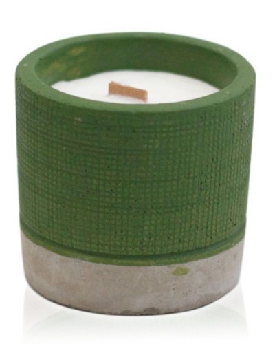 Pot Concrete Soy Candle - Green - Sea Moss and Herbs