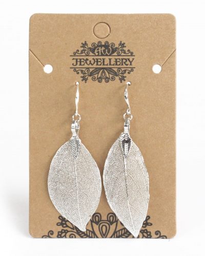 Earrings - Bravery Leaf - Silver